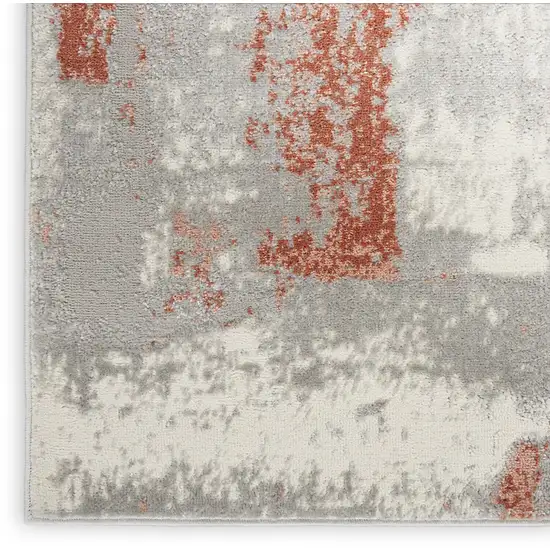 Ivory Gray and Brown Abstract Non Skid Area Rug Photo 7