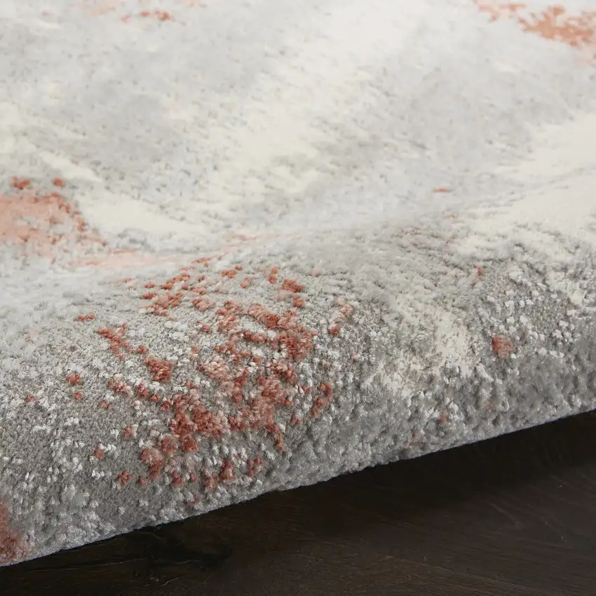 Ivory Gray and Brown Abstract Non Skid Area Rug Photo 6