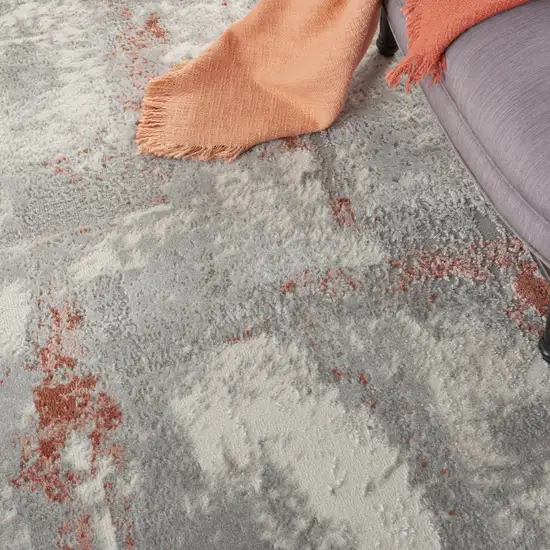 Ivory Gray and Brown Abstract Non Skid Area Rug Photo 8