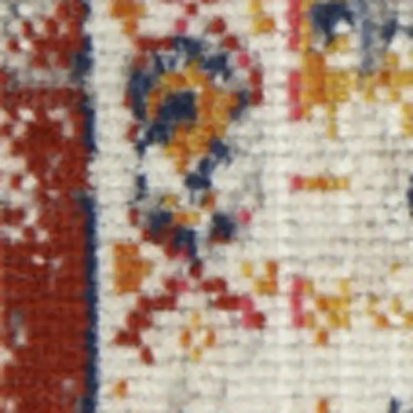 Ivory Gray and Brown Abstract Non Skid Area Rug Photo 1