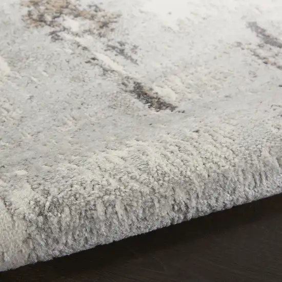 Ivory Gray and Brown Abstract Non Skid Area Rug Photo 8