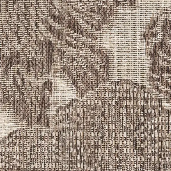 Ivory Gray and Brown Abstract Non Skid Area Rug Photo 1