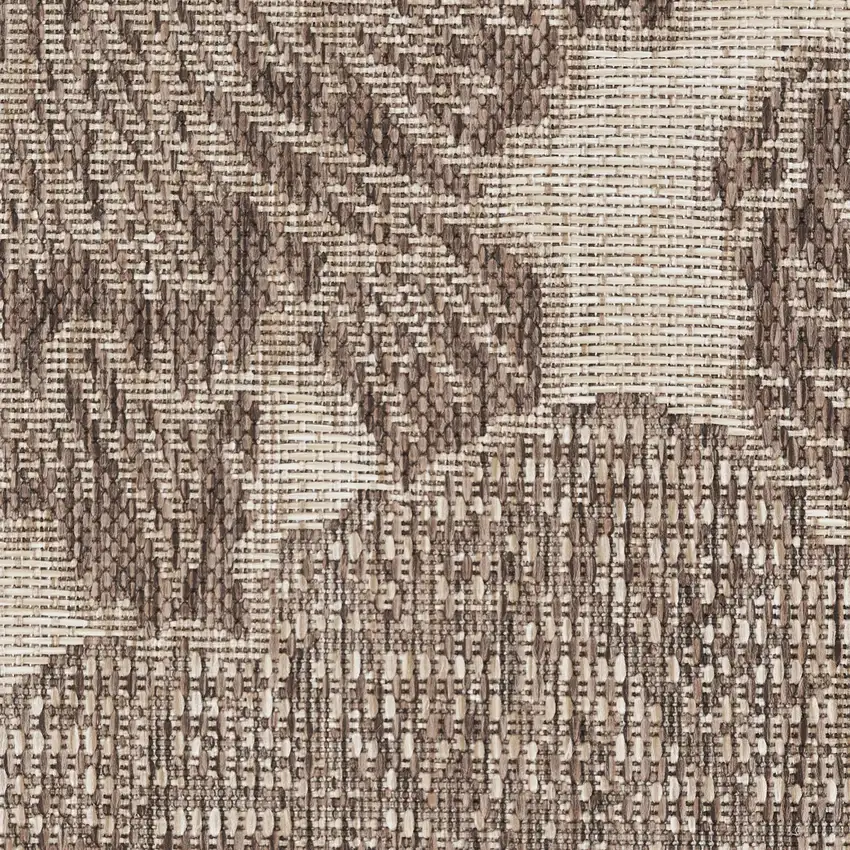 Ivory Gray and Brown Abstract Non Skid Area Rug Photo 1