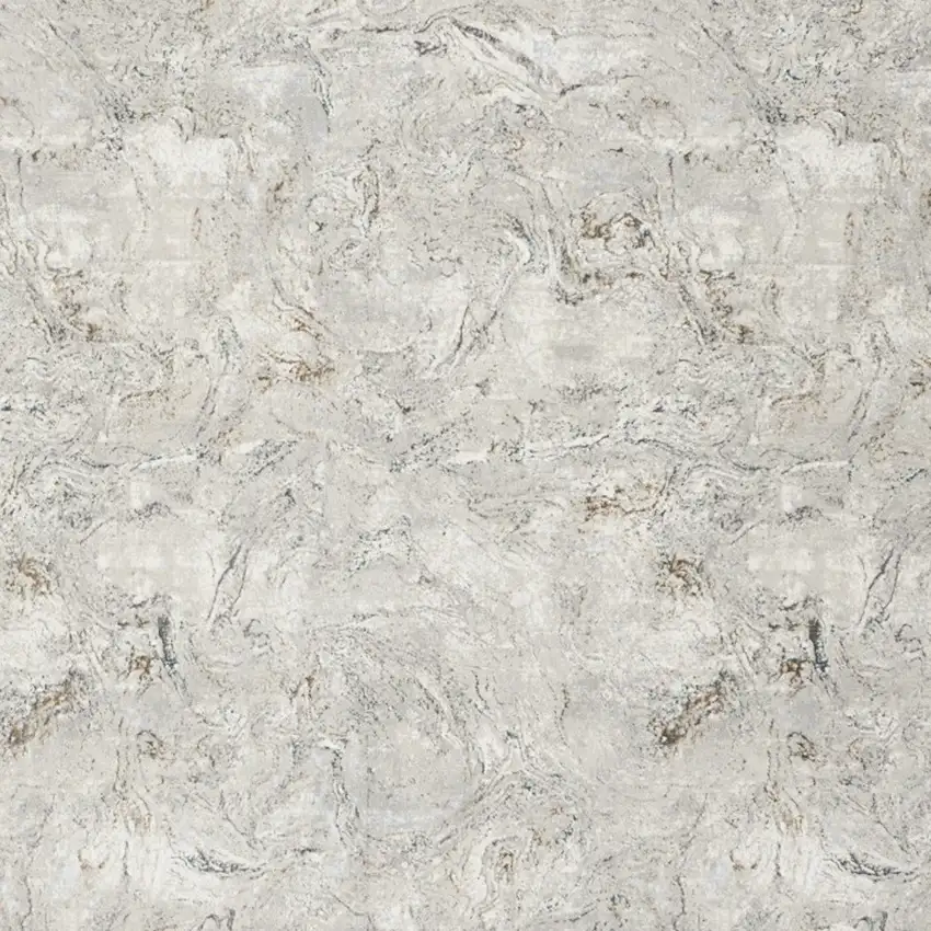 Ivory Gray and Brown Abstract Non Skid Area Rug Photo 4