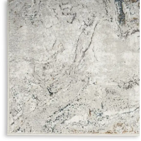 Ivory Gray and Brown Abstract Non Skid Area Rug Photo 8