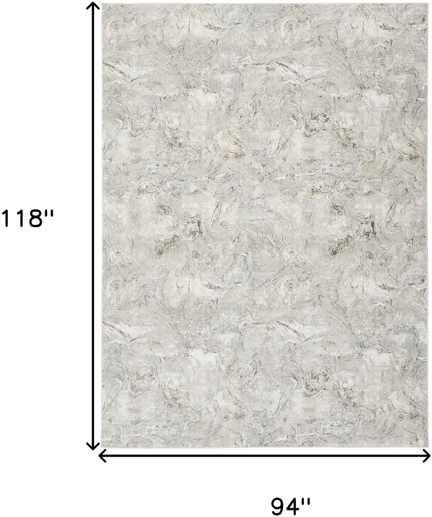 Ivory Gray and Brown Abstract Non Skid Area Rug Photo 3