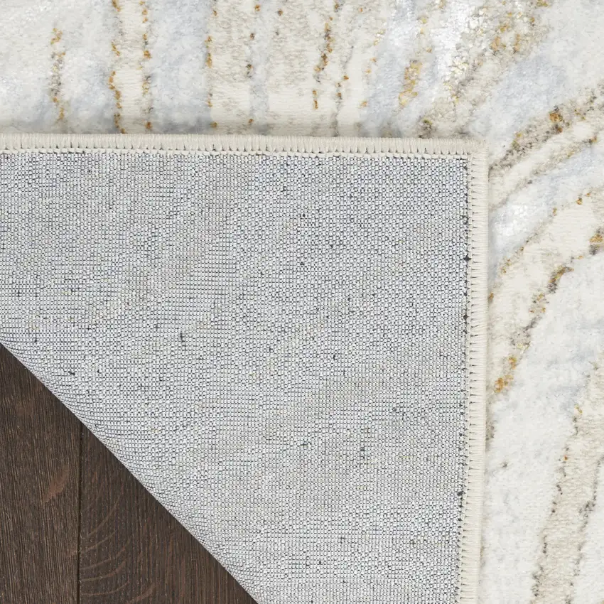 Ivory Gray and Brown Abstract Non Skid Area Rug Photo 8