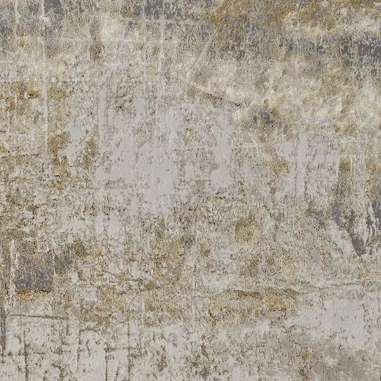 Ivory Gray and Brown Abstract Power Loom Worn Faded Area Rug Photo 8