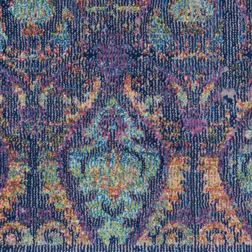 Ivory Gray and Orange Floral Distressed Non Skid Area Rug Photo 1