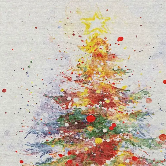 Ivory Green Purple Yellow And Blush Abstract Washable Indoor Outdoor Area Rug Photo 4