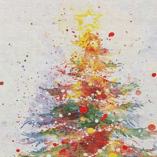 Ivory Green Purple Yellow And Blush Abstract Washable Indoor Outdoor Area Rug Photo 4