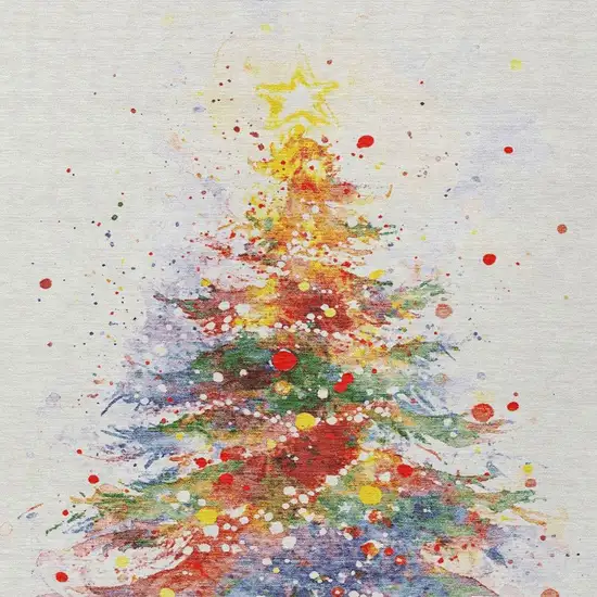 Ivory Green Purple Yellow And Blush Abstract Washable Indoor Outdoor Area Rug Photo 4