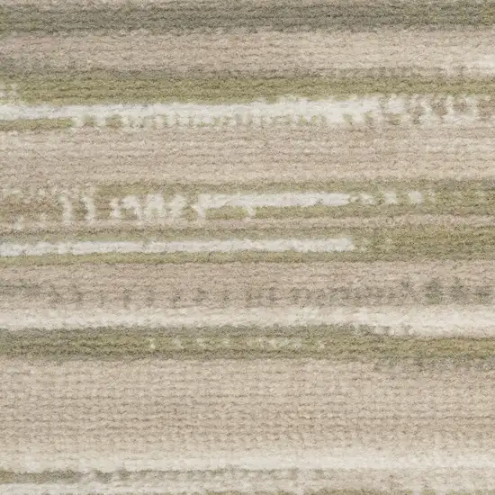 Ivory Green and Gray Striped Area Rug Photo 9