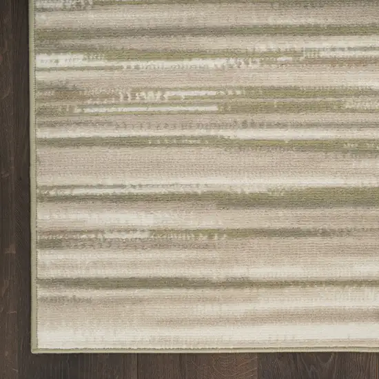 Ivory Green and Gray Striped Area Rug Photo 8