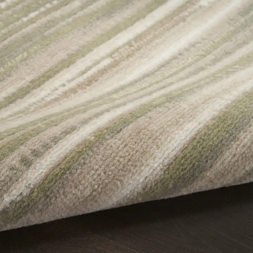 Ivory Green and Gray Striped Area Rug Photo 5