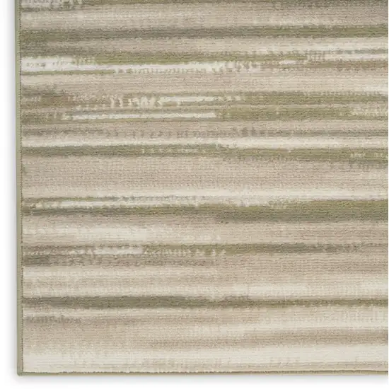 Ivory Green and Gray Striped Area Rug Photo 6