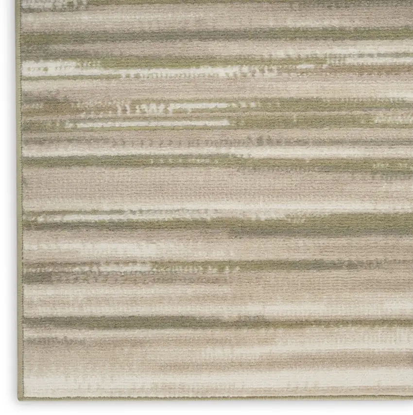 Ivory Green and Gray Striped Area Rug Photo 6