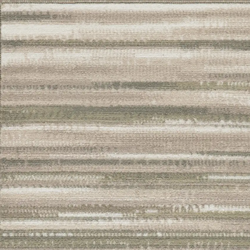 Ivory Green and Gray Striped Area Rug Photo 9
