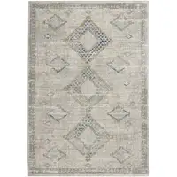 Photo of Ivory Grey And Blue Southwestern Power Loom Non Skid Area Rug