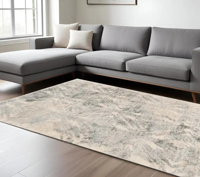 Gray And Ivory Diamond Area Rug Photo 1