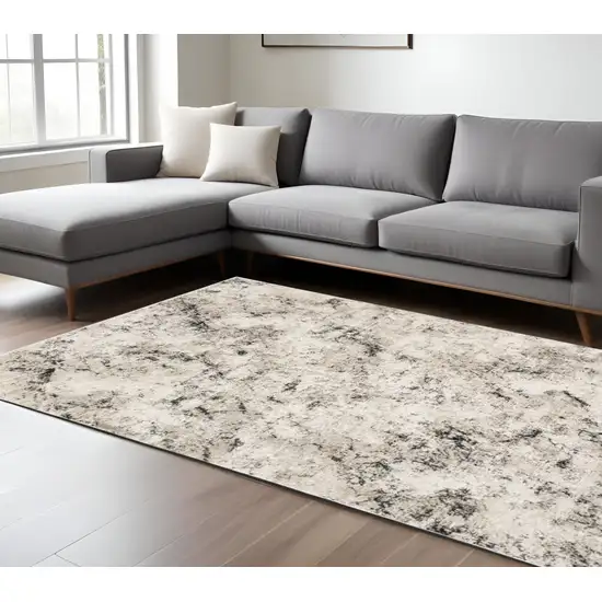 Ivory And Gray Abstract Area Rug Photo 1