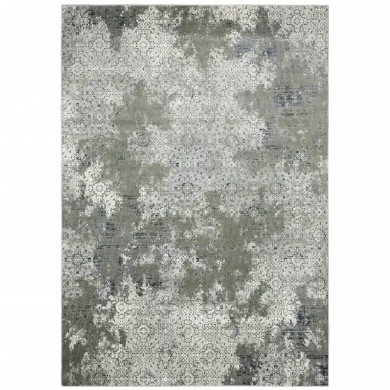 Beige And Gray Abstract Distressed Area Rug Photo 2