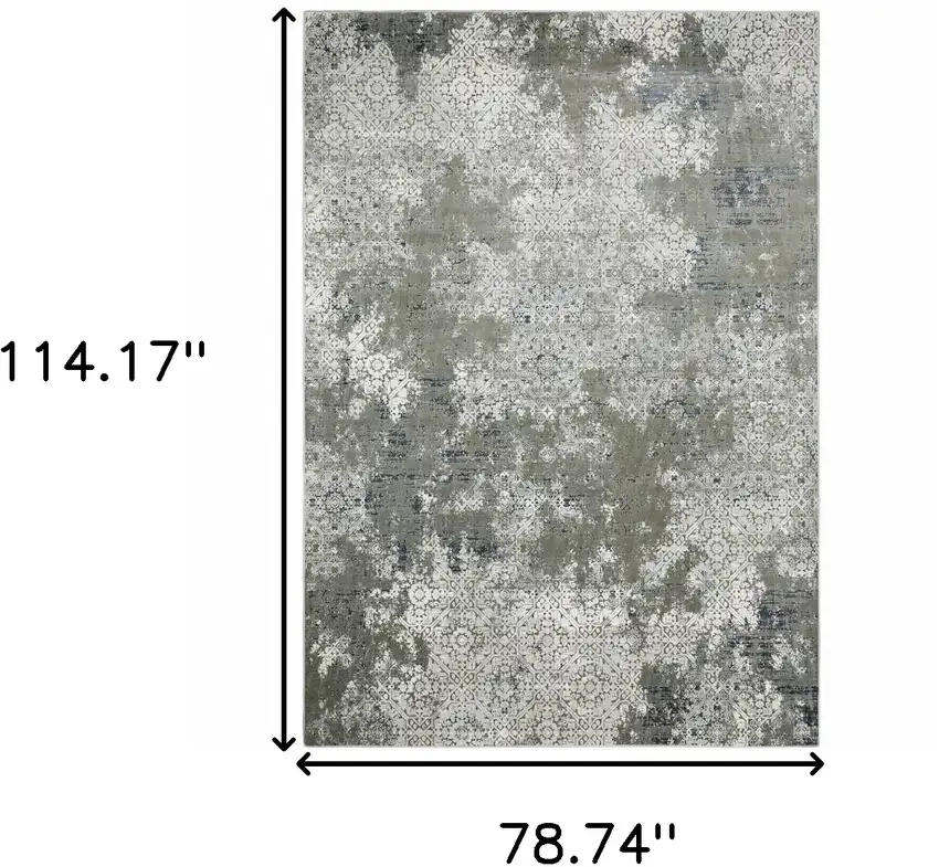 Ivory Grey Blue And Taupe Abstract Power Loom Stain Resistant Area Rug Photo 4