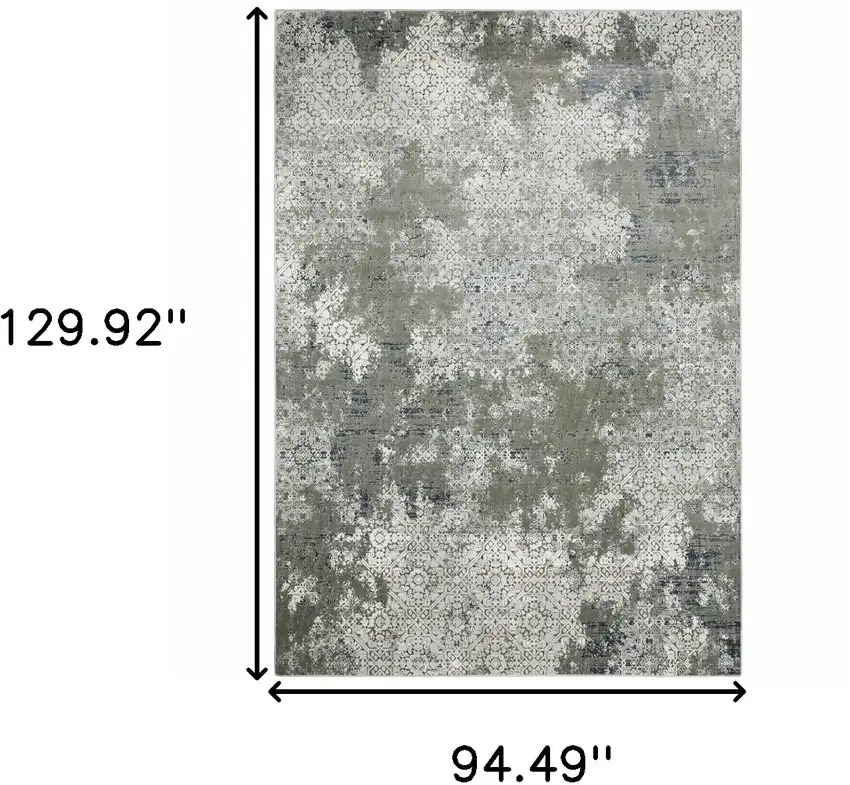 Ivory Grey Blue And Taupe Abstract Power Loom Stain Resistant Area Rug Photo 4
