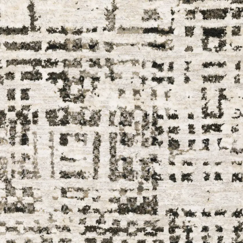 Ivory Grey Charcoal Brown And Beige Abstract Power Loom Stain Resistant Area Rug Photo 4