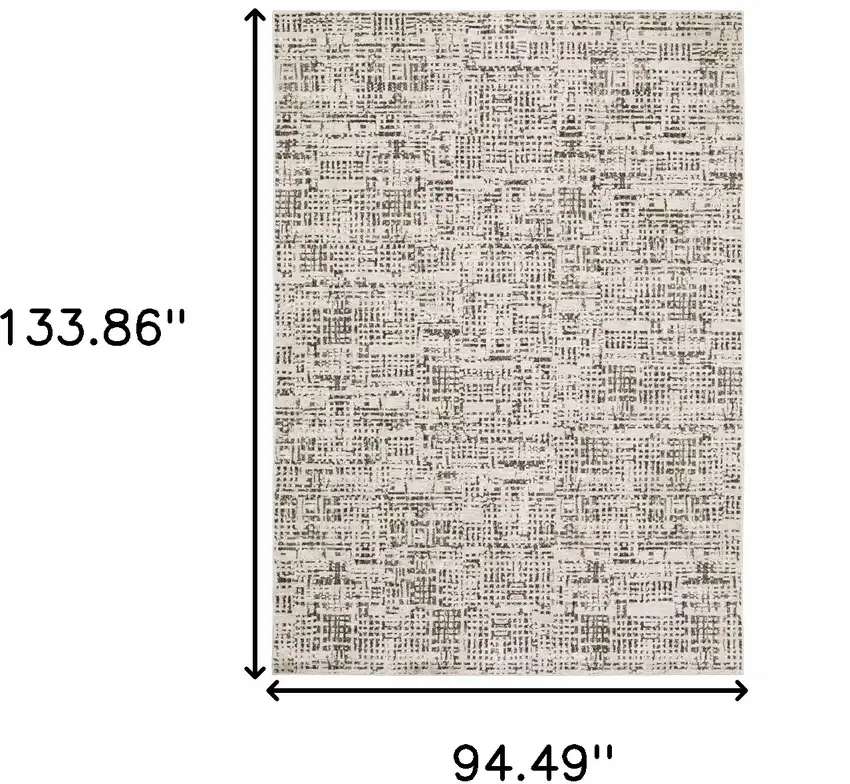 Ivory And Gray Abstract Area Rug Photo 3