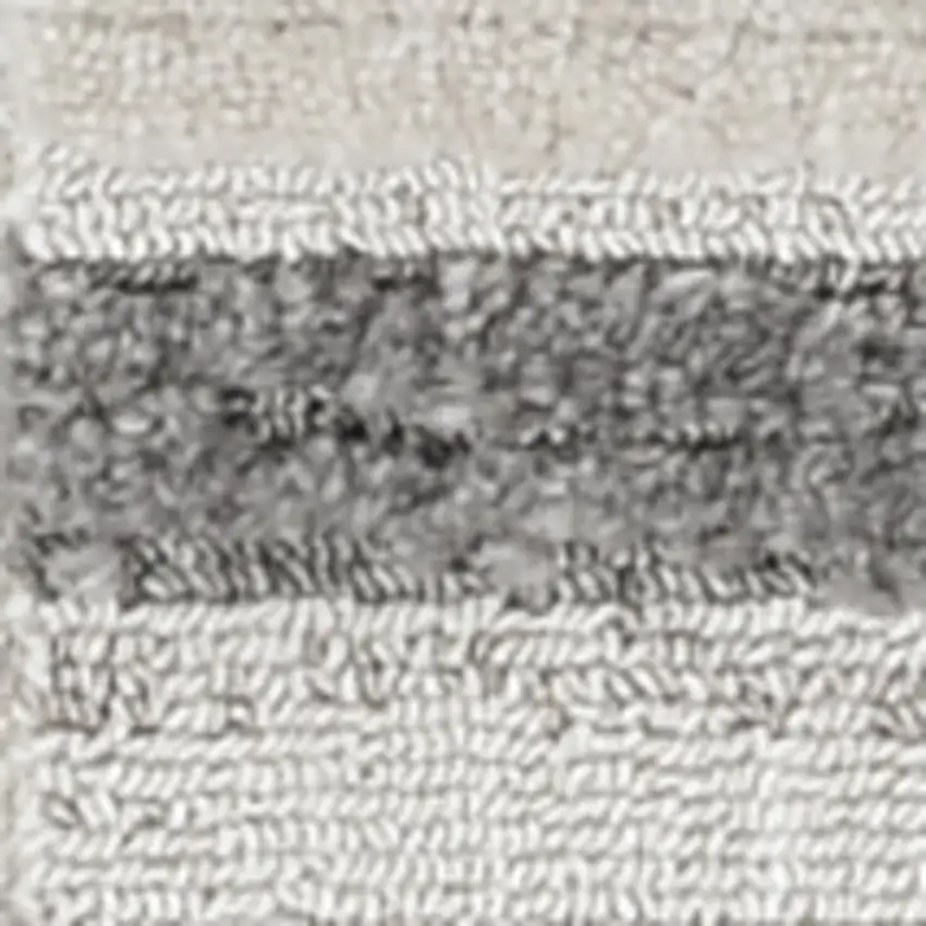 Ivory Grey Gradient Area Rug With Fringe Photo 7