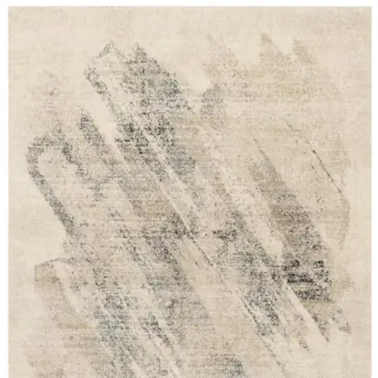 Ivory And Gray Abstract Area Rug Photo 4