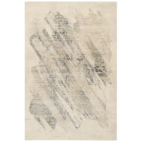Ivory And Gray Abstract Area Rug Photo 1