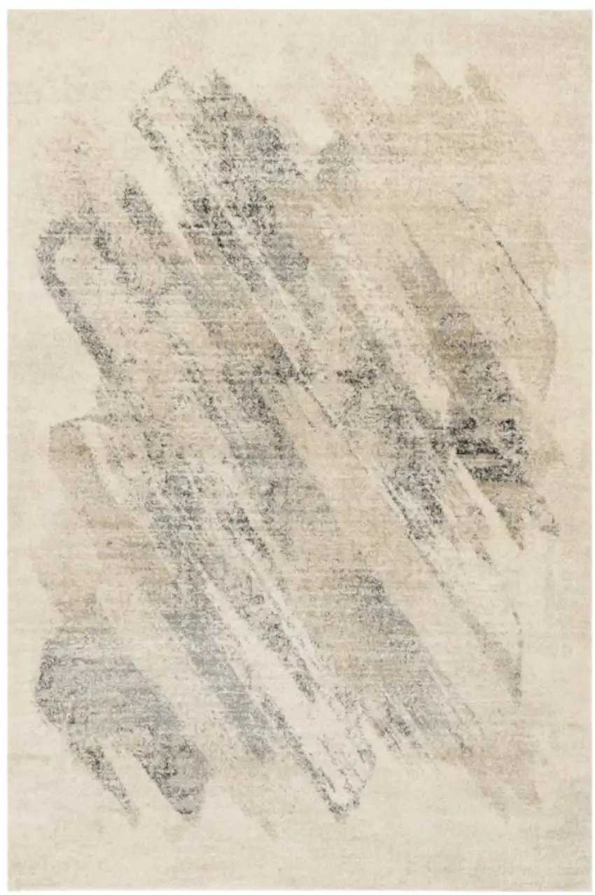 Ivory And Gray Abstract Area Rug Photo 1