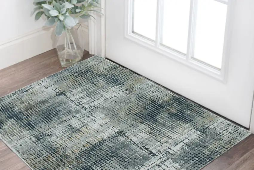 3' X 5' Ivory Grey Machine Woven Abstract Dots Indoor Area Rug Photo 1