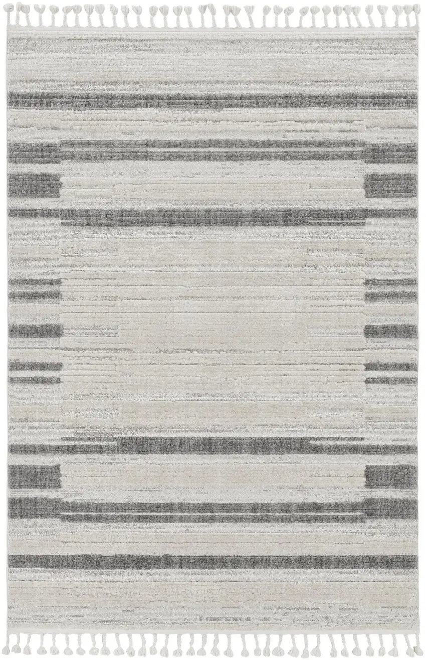 8' Gray And Ivory Abstract Runner Rug Photo 2