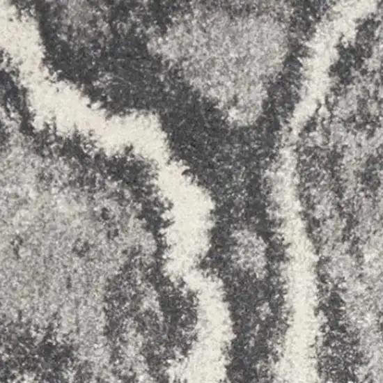 Gray And Ivory Abstract Area Rug Photo 3