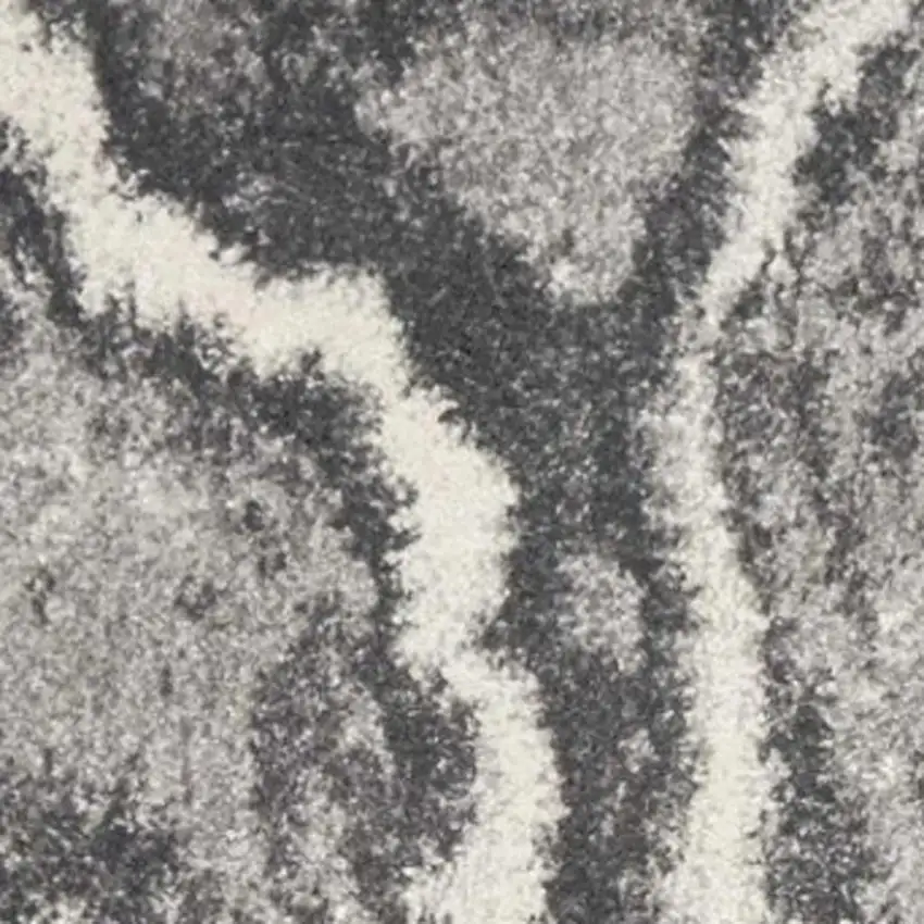 Gray And Ivory Abstract Area Rug Photo 3