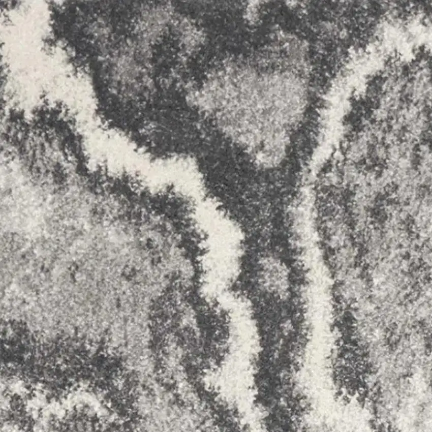 Gray And Ivory Abstract Area Rug Photo 4