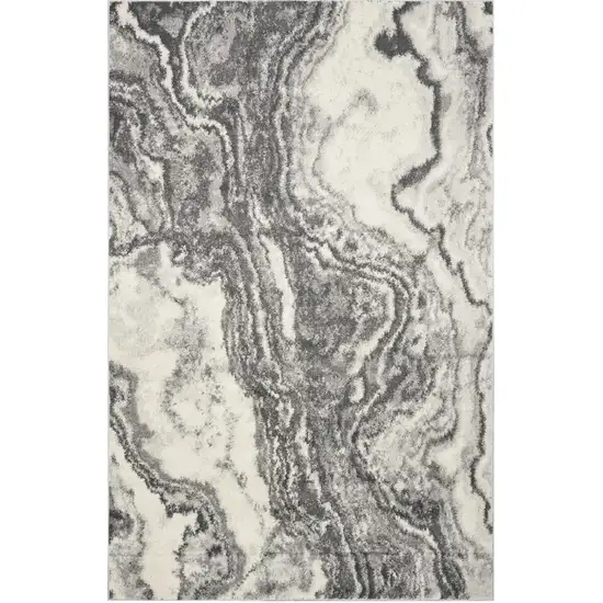 Gray And Ivory Abstract Area Rug Photo 1