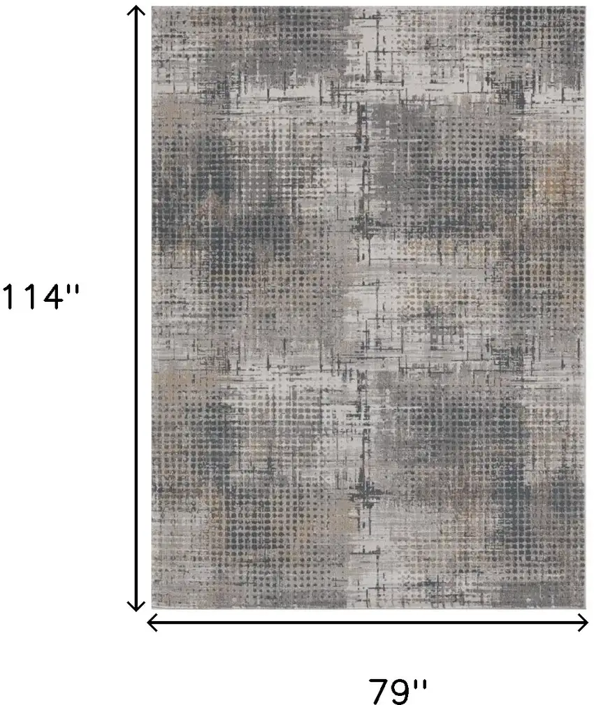 Ivory Navy and Gray Abstract Area Rug Photo 3