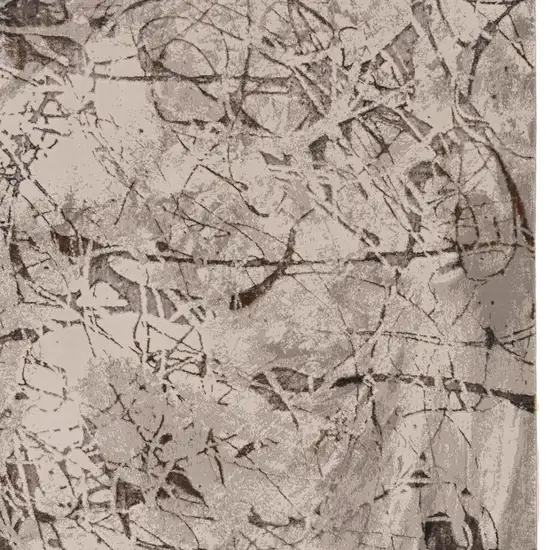 Ivory Gray And Brown Abstract Area Rug Photo 5