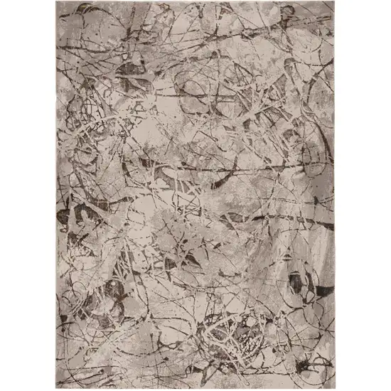 Ivory Gray And Brown Abstract Area Rug Photo 2