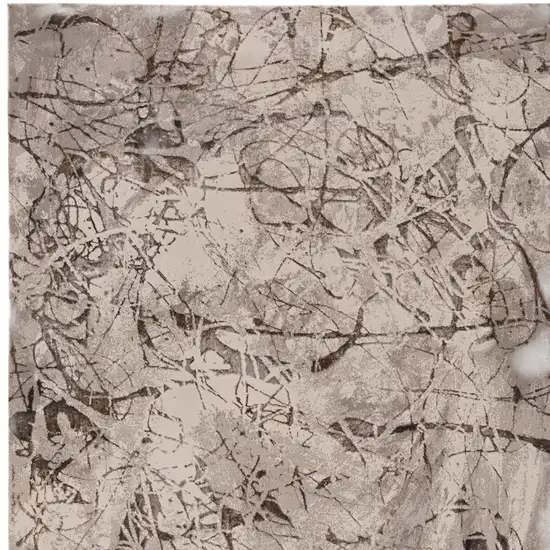 Ivory Gray And Brown Abstract Area Rug Photo 6