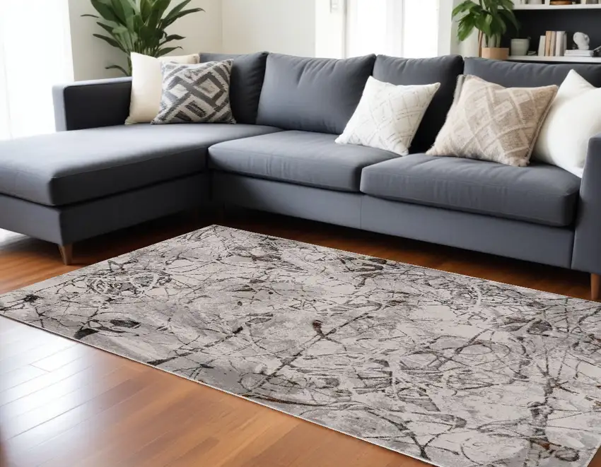 Gray and Ivory Area Rug Photo 1