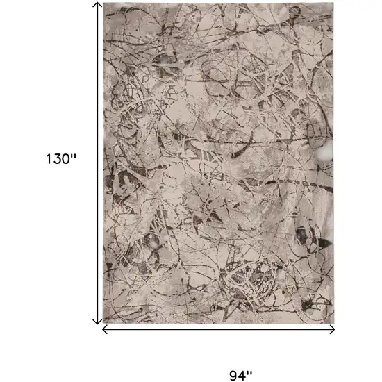 Ivory Gray And Brown Abstract Area Rug Photo 4