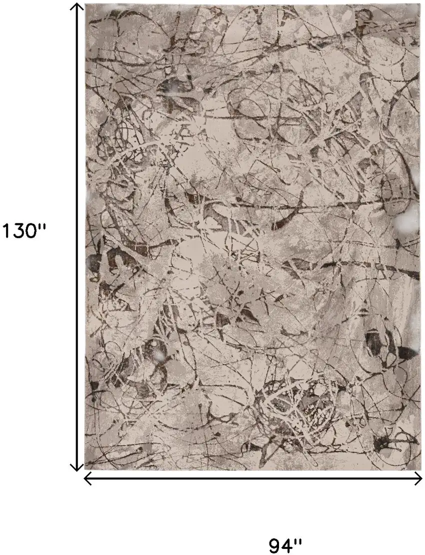Ivory Gray And Brown Abstract Area Rug Photo 4