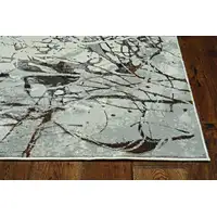 Photo of Ivory Grey Machine Woven Abstract Vermicular Indoor Runner Rug
