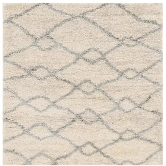 Ivory And Gray Chain Distressed Area Rug Photo 4