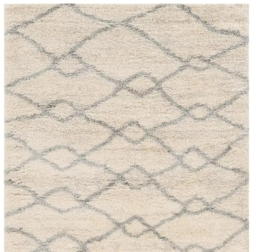 Ivory And Gray Chain Distressed Area Rug Photo 4